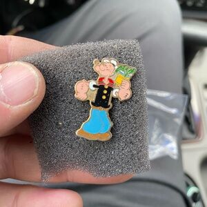 Original Vintage King Features Syndicate Brand Popeye with Spinach Pin